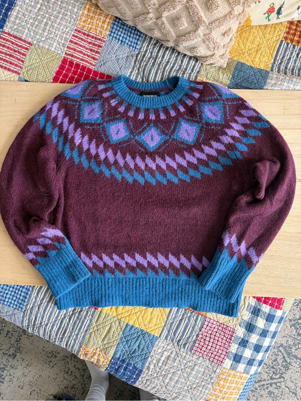 Bonobos Nordic Fair Isle Patterned Crewneck Wool Alpaca blend Sweater